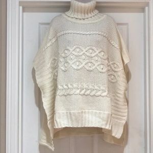 LOFT NWOT cream sweater shaw turtleneck